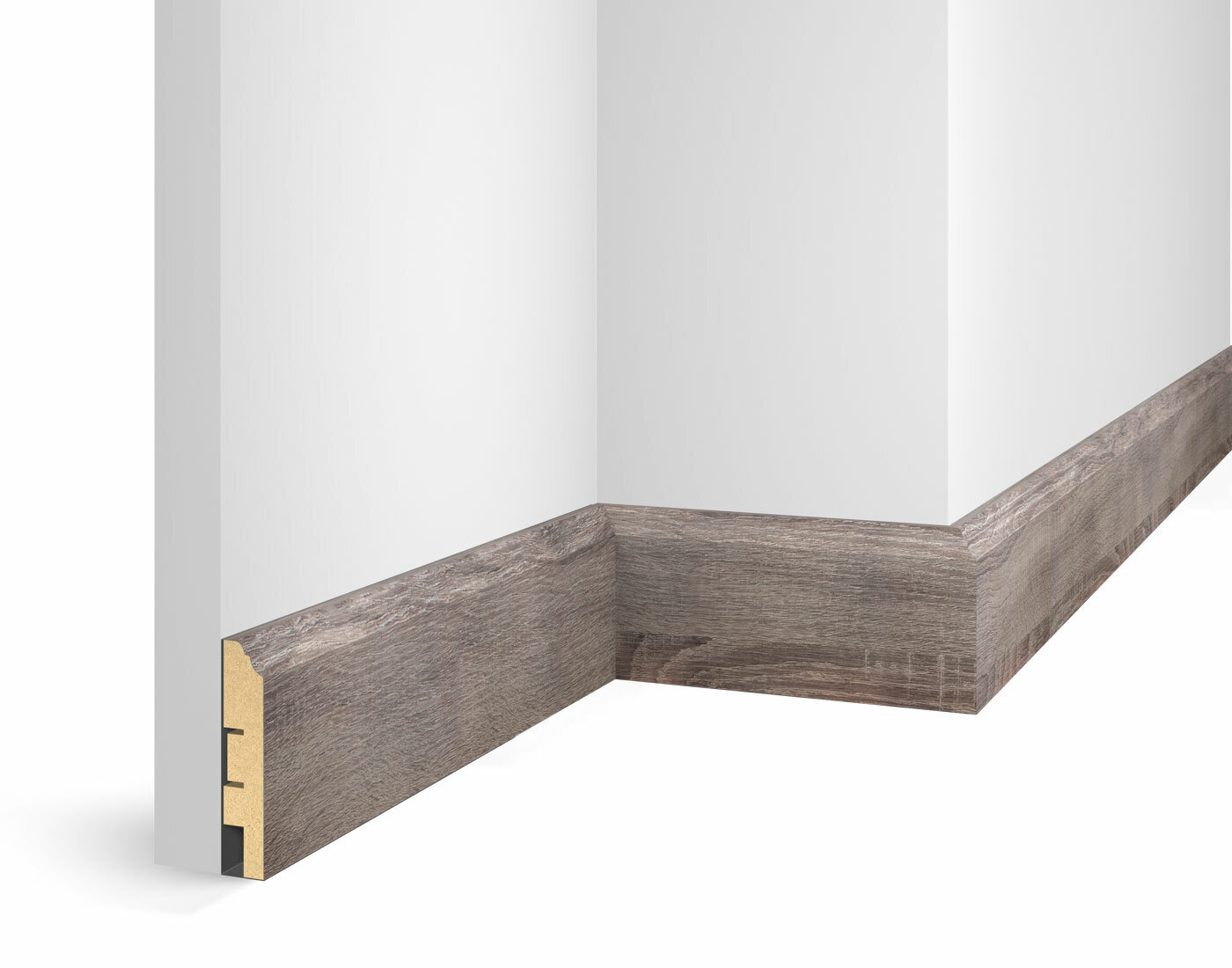 Плинтус МДФ Cosca Decor Экошпон WP07 Дуб Дымчатый 2400×80×16